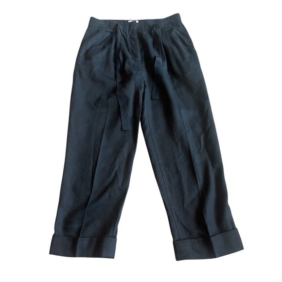 Wilfred Aritzia Black Cropped Length Linen Blend Slacks Pants Size 4 Women's - Picture 1 of 11